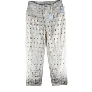 Good American Womens Jeans Size 10 Good 90s Laser‎ Cutout Jean Straight L…